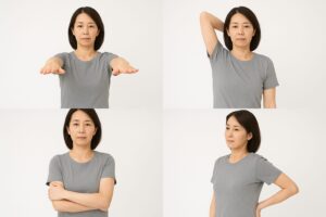 五十肩のセルフチェックを解説する画像