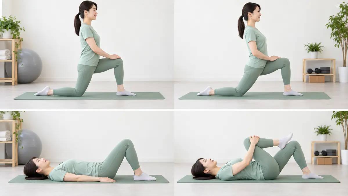 腰を反るとつらい人向けの腸腰筋ストレッチと片膝抱え