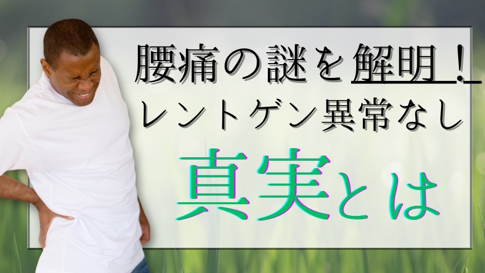 腰痛の謎を解明！レントゲン異常なしの真実とは