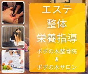 高座渋谷ポポの木整骨院ではエステ・整体・栄養指導を通してお客様のダイエットをサポートしていることを説明している画像です。