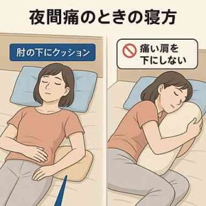 五十肩の就寝時の姿勢