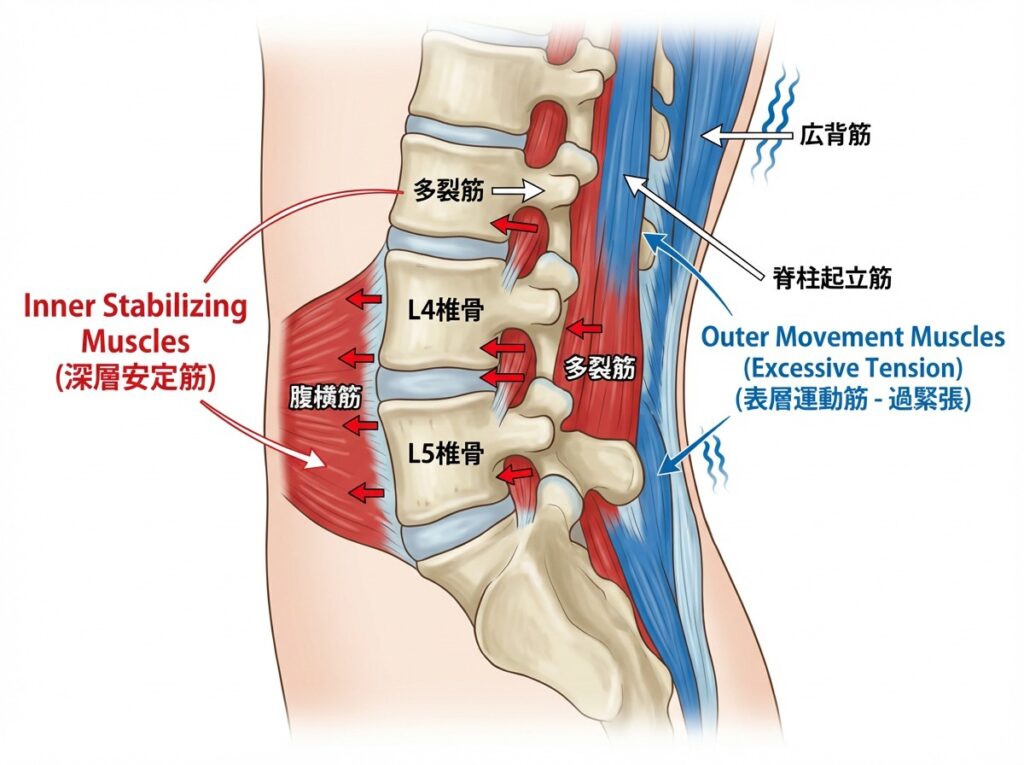 高座渋谷　整骨院　インナーマッスルの機能不全とアウターマッスルの崩れ　イメージ画像