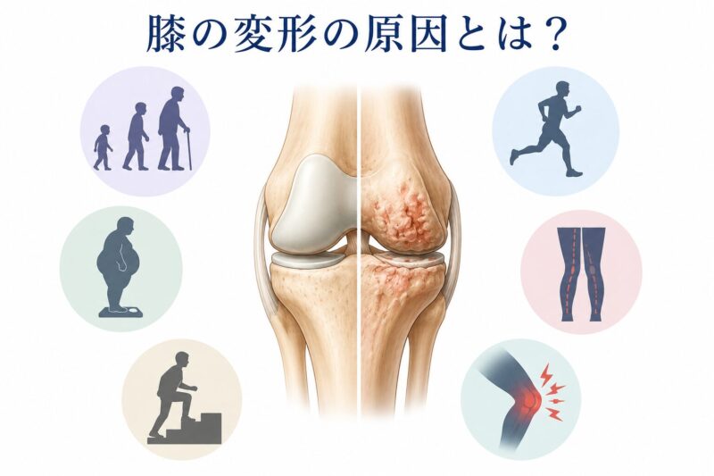 変形性膝関節症の膝の変形イメージ
