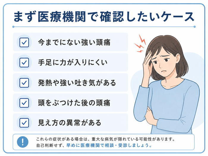まず医療機関を受診した方がよいケース